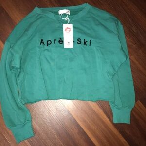 Wildfox Teal Après Ski Sweatshirt NWT